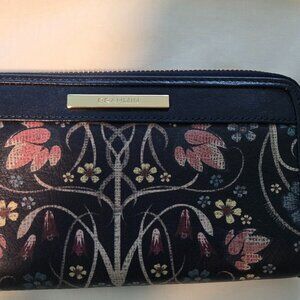 NWT BRAHMIN SURI Zip Around Wallet Navy Baronia